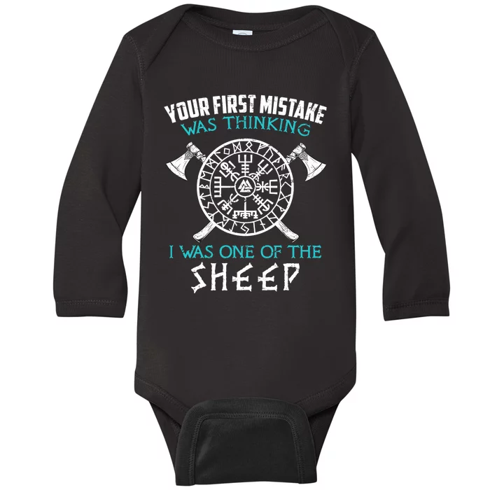 Your First Mistake Viking Norse Baby Long Sleeve Bodysuit