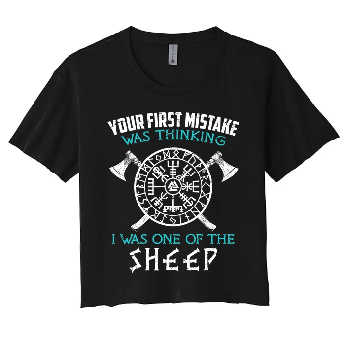 Your First Mistake Viking Norse Women's Crop Top Tee