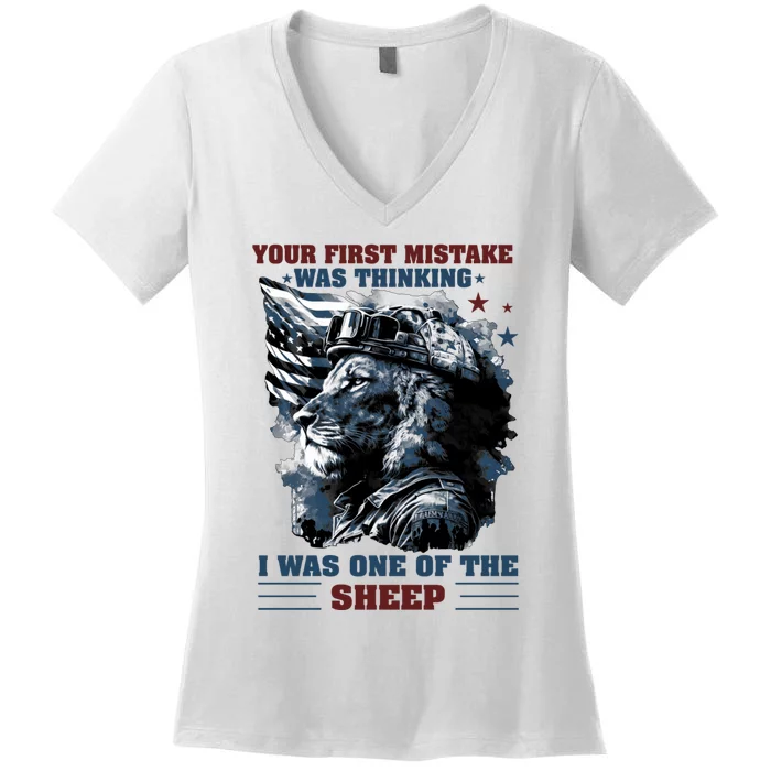 Your First Mistake Was Thinking I Was One Of The Sheep US Women's V-Neck T-Shirt