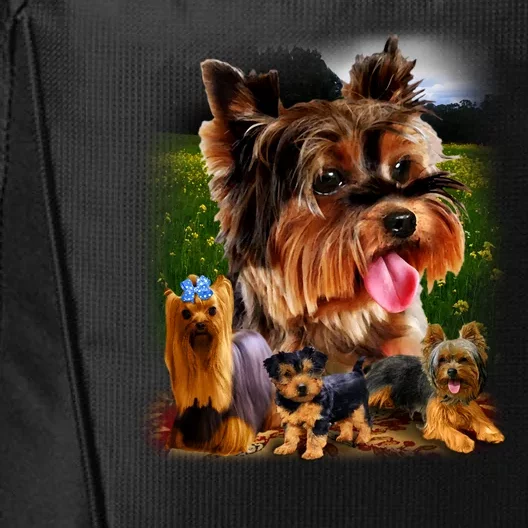 Yorkie Family Of Dogs Portrait City Backpack