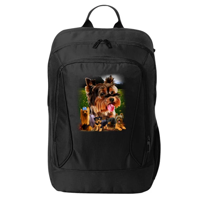 Yorkie Family Of Dogs Portrait City Backpack