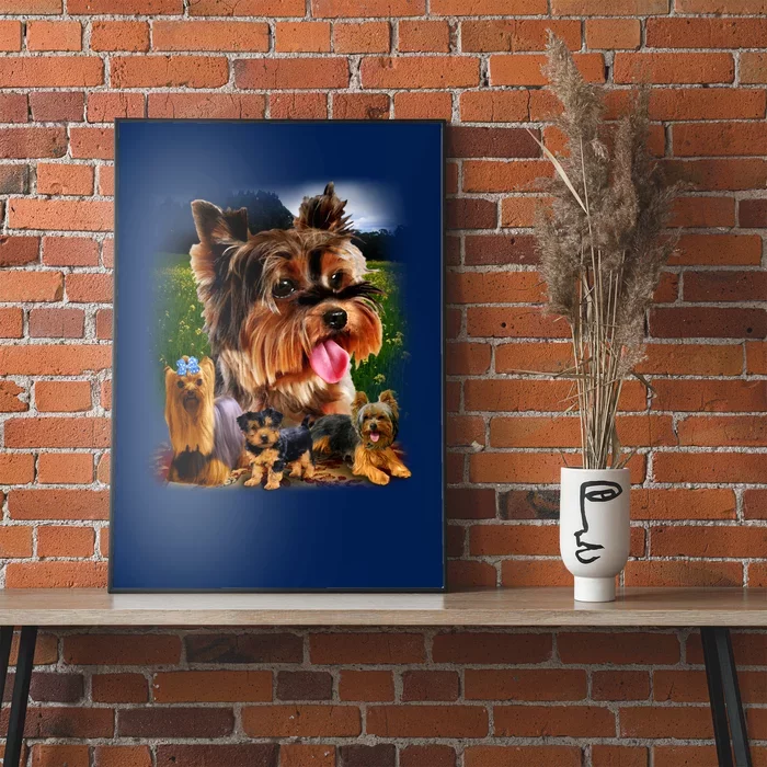 Yorkie Family Of Dogs Portrait Poster