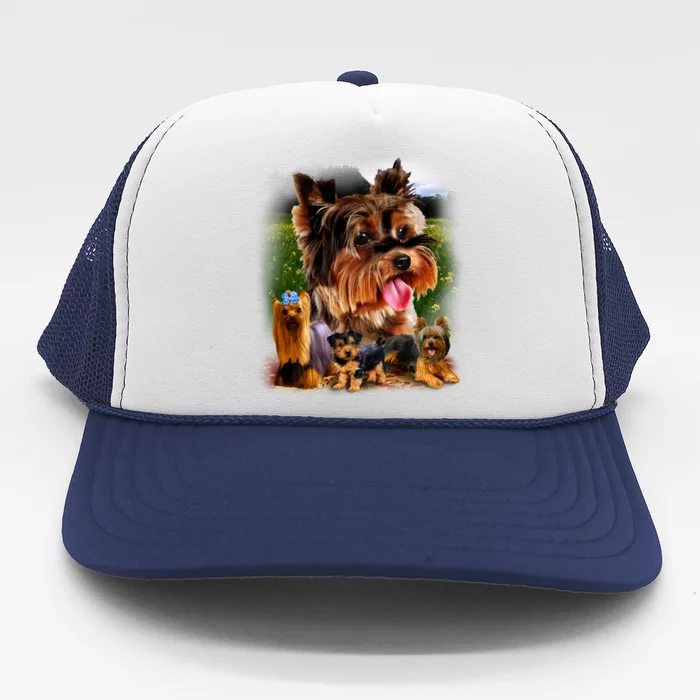 Yorkie Family Of Dogs Portrait Trucker Hat