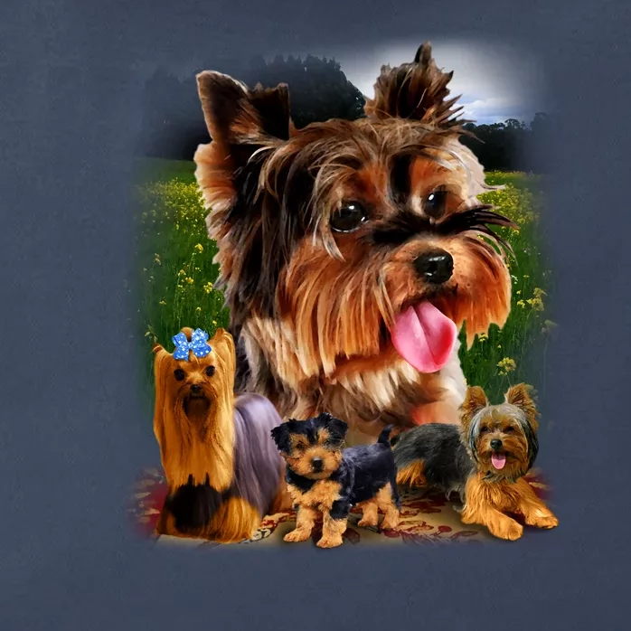 Yorkie Family Of Dogs Portrait Zip Tote Bag