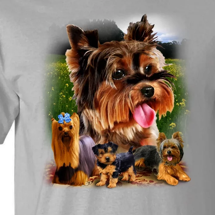 Yorkie Family Of Dogs Portrait Tall T-Shirt