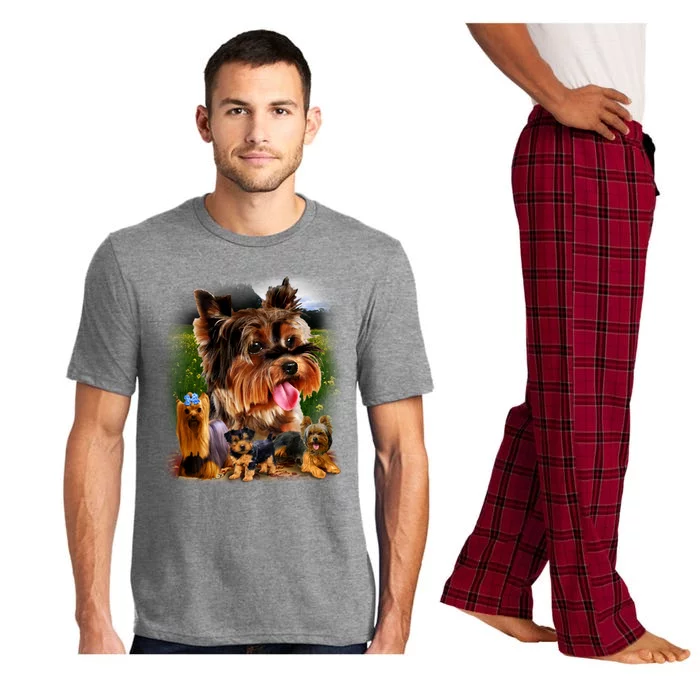 Yorkie Family Of Dogs Portrait Pajama Set