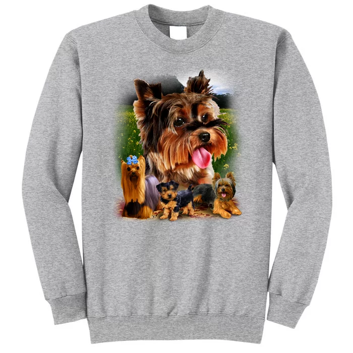 Yorkie Family Of Dogs Portrait Tall Sweatshirt