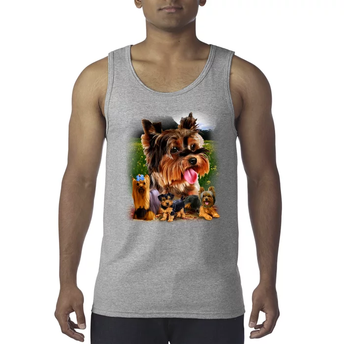 Yorkie Family Of Dogs Portrait Tank Top