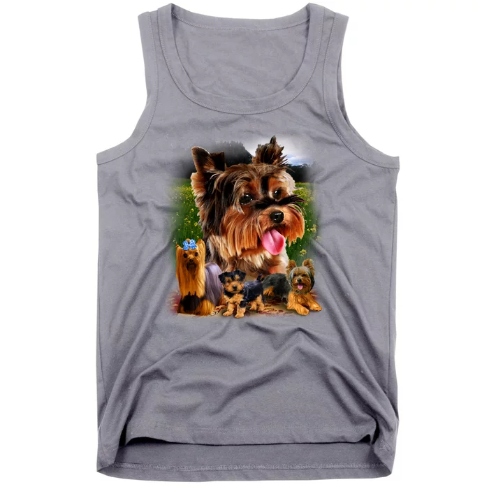 Yorkie Family Of Dogs Portrait Tank Top