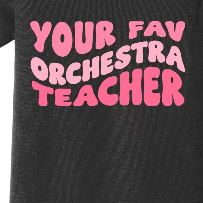 Your Fav Orchestra Teacher Retro Groovy Baby Bodysuit