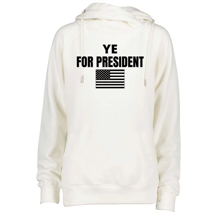 YE FOR PRESIDENT Womens Funnel Neck Pullover Hood