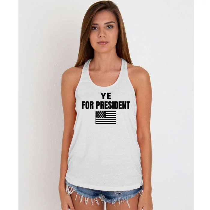 YE FOR PRESIDENT Women's Knotted Racerback Tank