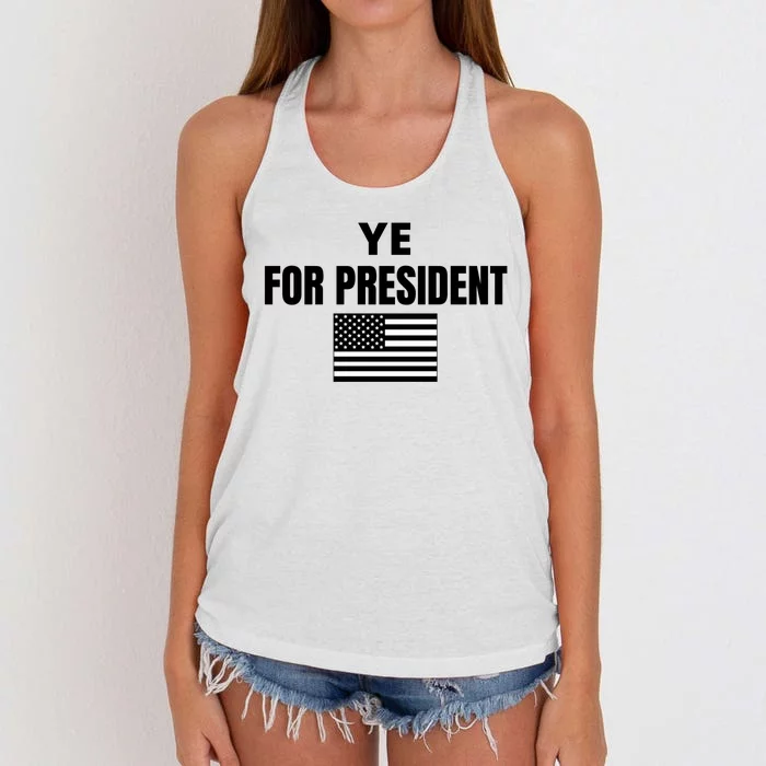 YE FOR PRESIDENT Women's Knotted Racerback Tank