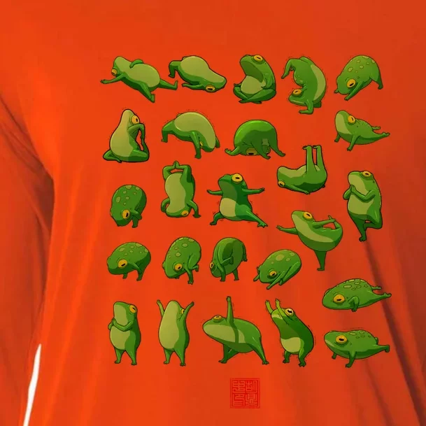 Yoga Frogs Poster No Text Cooling Performance Long Sleeve Crew