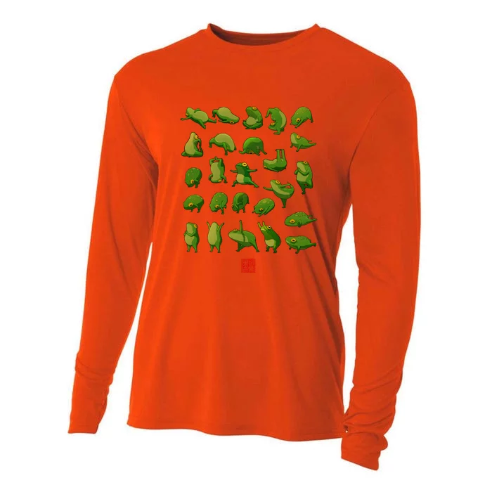 Yoga Frogs Poster No Text Cooling Performance Long Sleeve Crew