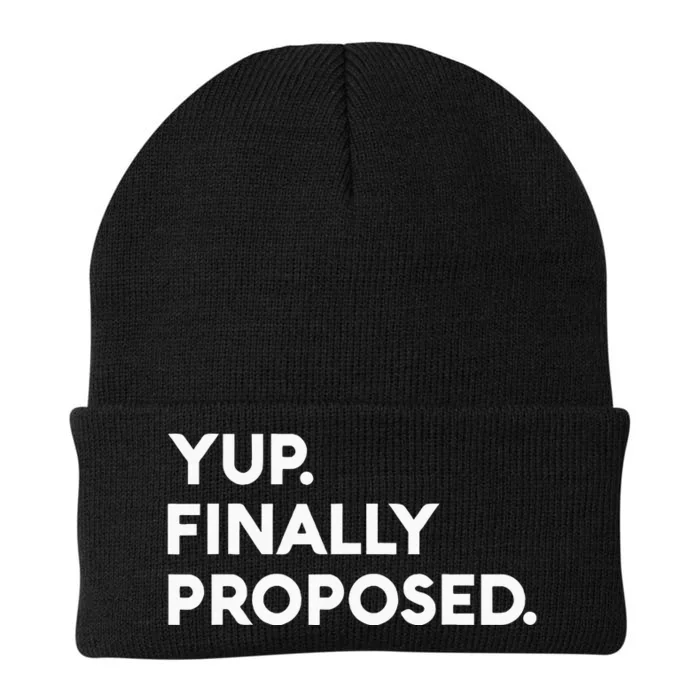 Yup Finally Proposed Engaged Marriage Engagement Bachelor Knit Cap Winter Beanie