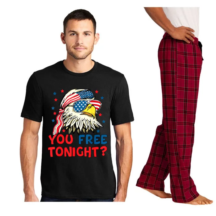 You Free Tonight Bald Eagle Mullet American Flag 4th Of July Pajama Set