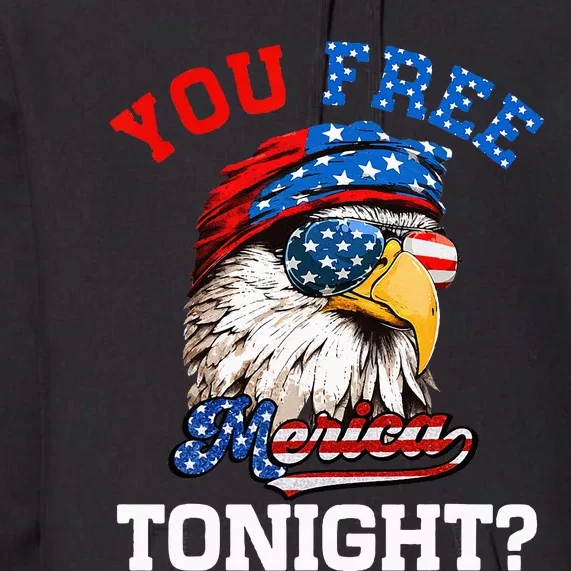 You Free Tonight Usa Flag Bald Eagle 4th Of July Premium Hoodie