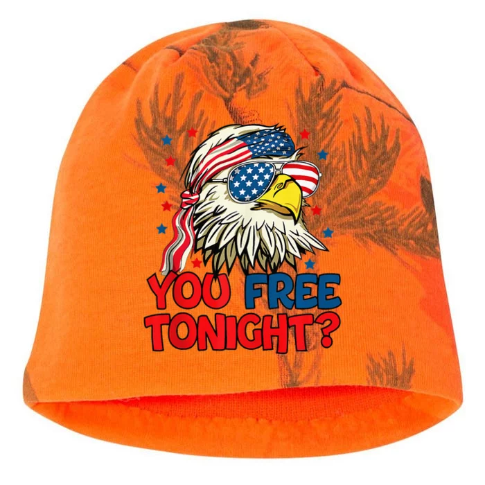 you free tonight bald eagle mullet usa flag 4th of july Kati - Camo Knit Beanie