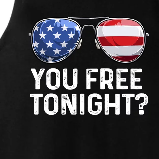 You Free Tonight Usa Patriotic Sunglusses Party 4th Of July Gift Ladies Tri-Blend Wicking Tank