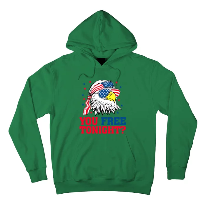 You Free Tonight Bald Eagle Mullet American Flag 4th Of July Hoodie