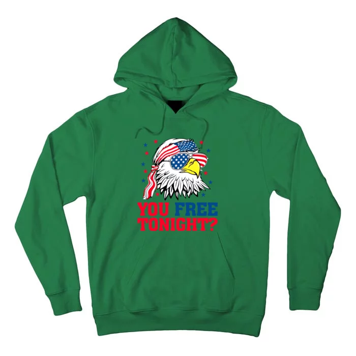 You Free Tonight Bald Eagle Mullet American Flag 4th Of July Tall Hoodie