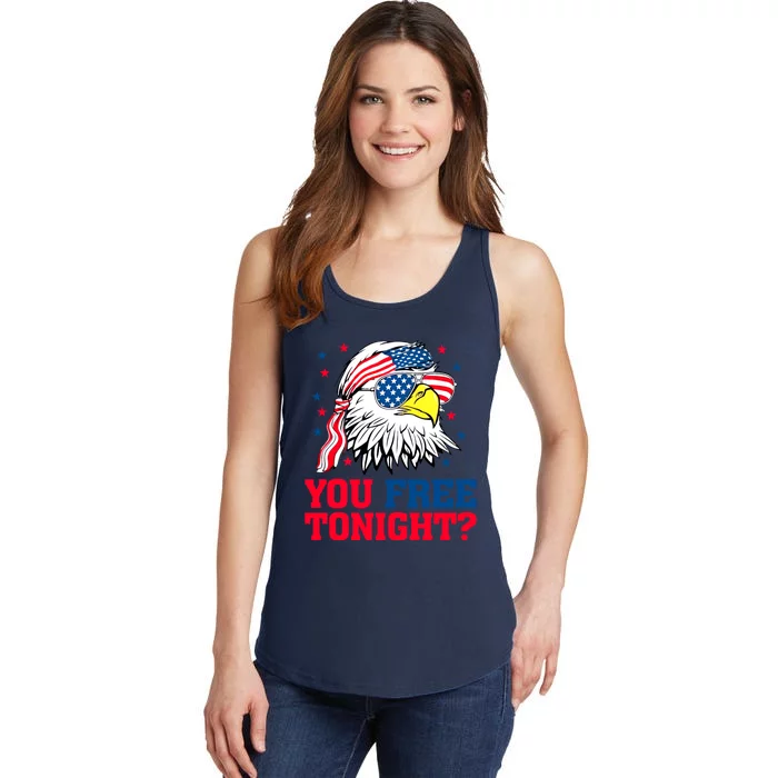 You Free Tonight Bald Eagle Mullet American Flag 4th Of July Ladies Essential Tank