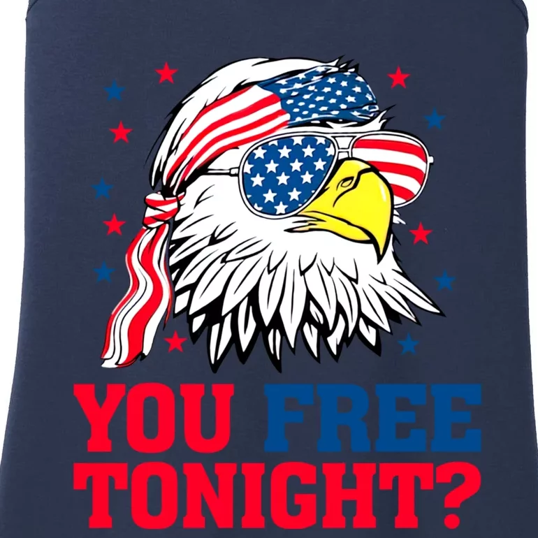 You Free Tonight Bald Eagle Mullet American Flag 4th Of July Ladies Essential Tank