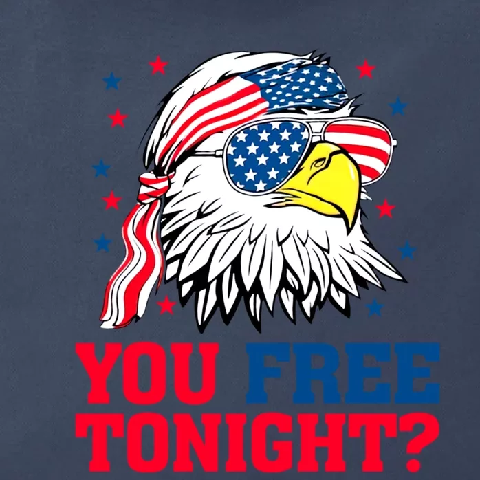 You Free Tonight Bald Eagle Mullet American Flag 4th Of July Zip Tote Bag