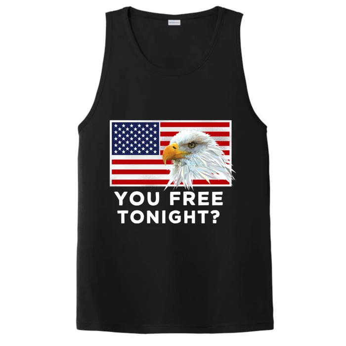 You Free Tonight? American Flag Bald Eagle Patriotic Usa Gift Performance Tank