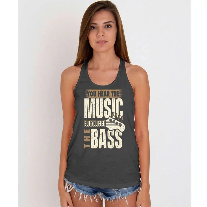 You Feel The Bass Bassist Bass Guitar Player Guitarist Women's Knotted Racerback Tank