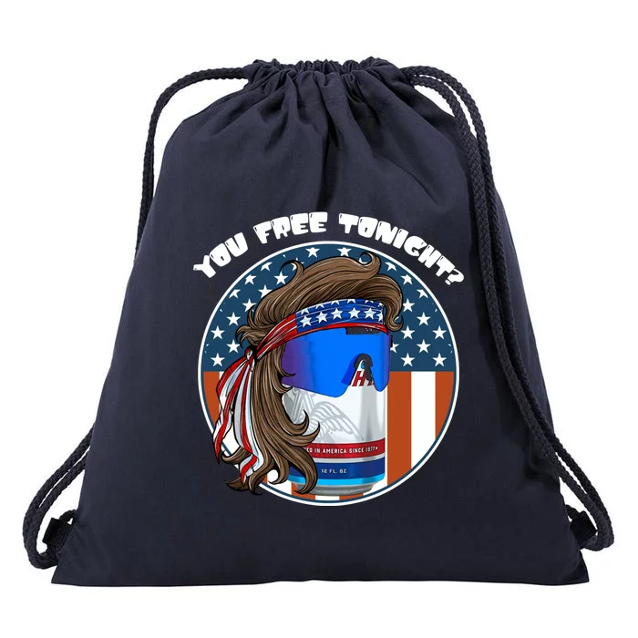 You Free Tonight? Mullet Beer American 4th Of July Gift Drawstring Bag