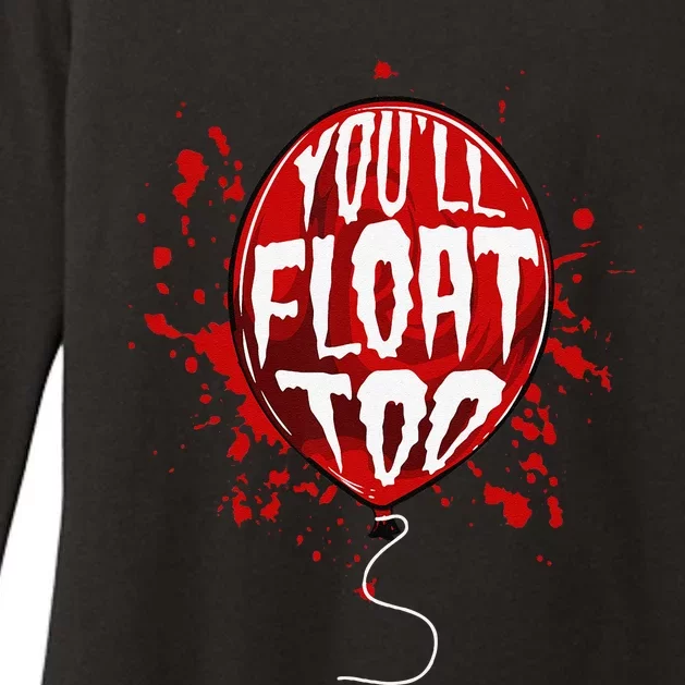 Youll Float Too Halloween Red Balloon Horror Womens CVC Long Sleeve Shirt