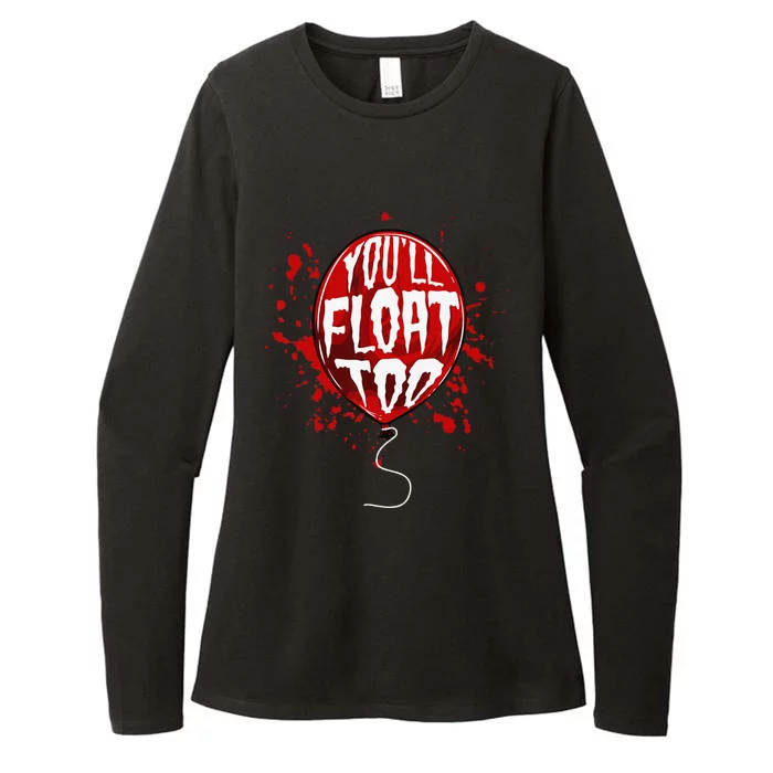 Youll Float Too Halloween Red Balloon Horror Womens CVC Long Sleeve Shirt