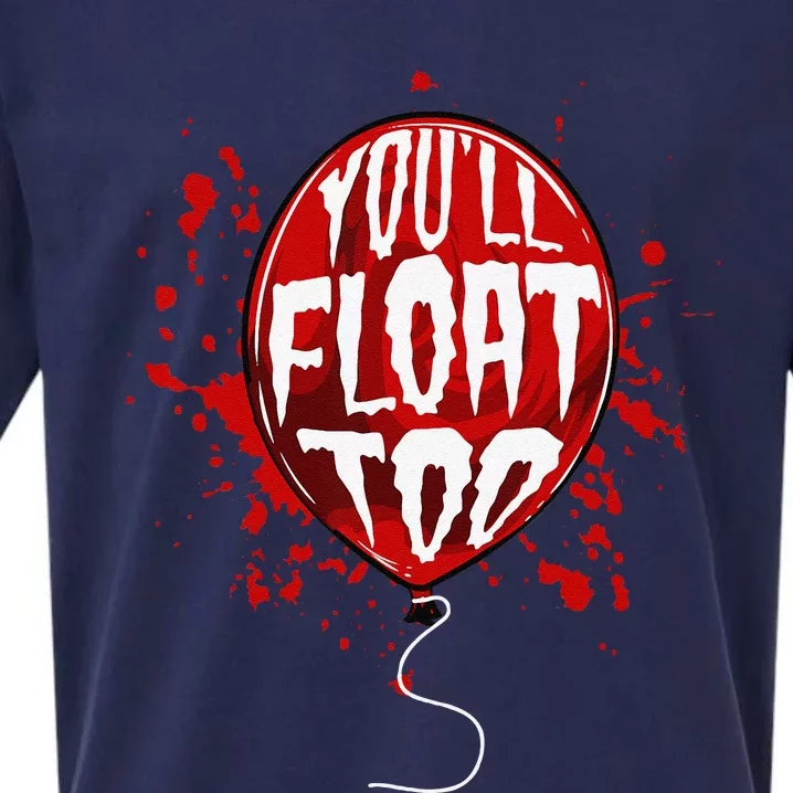 Youll Float Too Halloween Red Balloon Horror Sueded Cloud Jersey T-Shirt