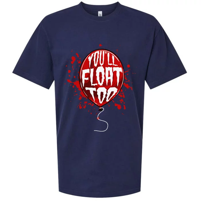 Youll Float Too Halloween Red Balloon Horror Sueded Cloud Jersey T-Shirt