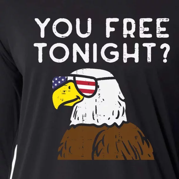 You Free Tonight Bald Eagle US Flag Sunglasses 4th of July Cooling Performance Long Sleeve Crew