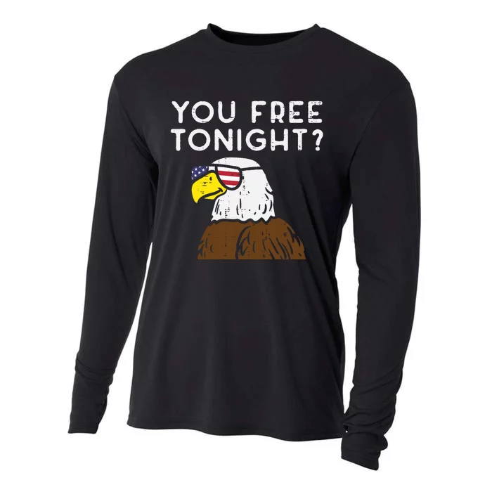 You Free Tonight Bald Eagle US Flag Sunglasses 4th of July Cooling Performance Long Sleeve Crew