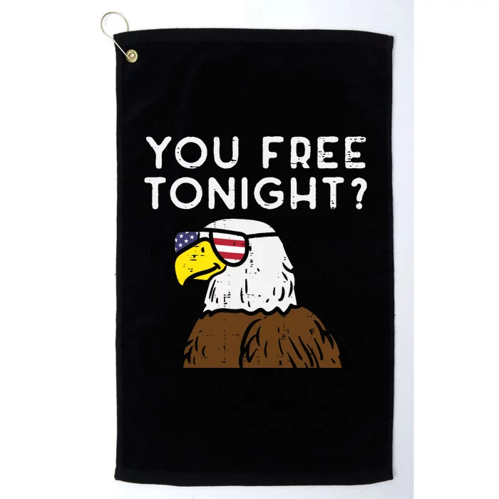 You Free Tonight Bald Eagle US Flag Sunglasses 4th of July Platinum Collection Golf Towel