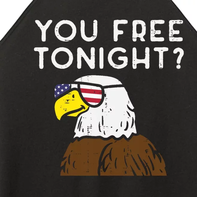 You Free Tonight Bald Eagle US Flag Sunglasses 4th of July Women’s Perfect Tri Rocker Tank