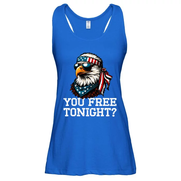 You Free Tonight Eagle Funny Patriotic American Ladies Essential Flowy Tank