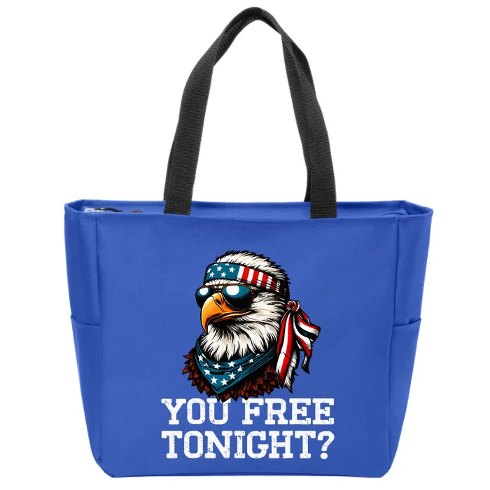 You Free Tonight Eagle Funny Patriotic American Zip Tote Bag