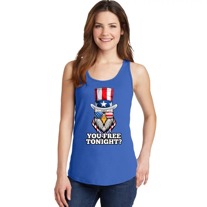 You Free Tonight Bald Eagle American Flag Happy 4th Of July Gift Ladies Essential Tank