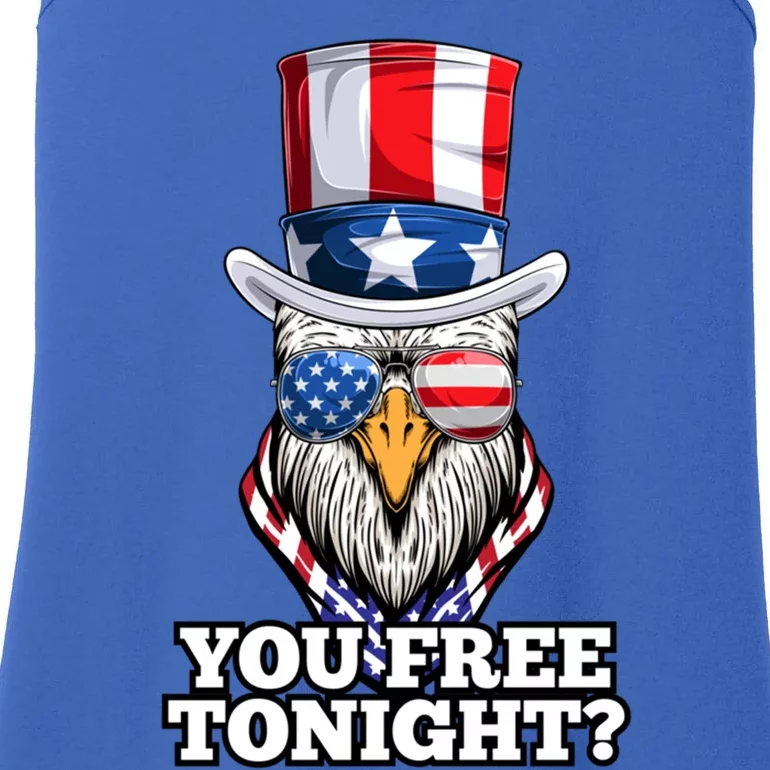 You Free Tonight Bald Eagle American Flag Happy 4th Of July Gift Ladies Essential Tank