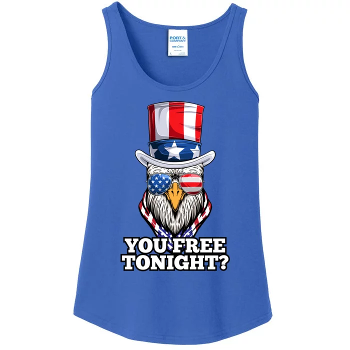 You Free Tonight Bald Eagle American Flag Happy 4th Of July Gift Ladies Essential Tank