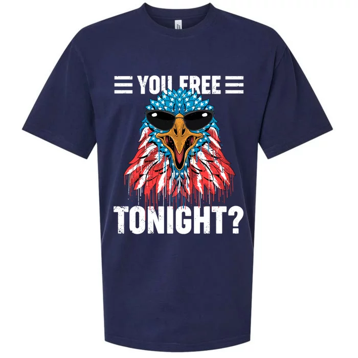 You Free Tonight Bald Eagle American Flag Happy 4th Of July Gift Sueded Cloud Jersey T-Shirt