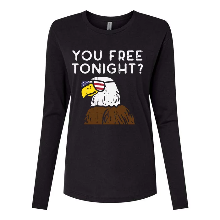 You Free Tonight Bald Eagle Us Flag Sunglasses 4th Of July Gift Womens Cotton Relaxed Long Sleeve T-Shirt