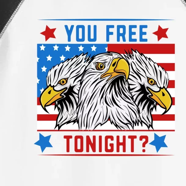 You Free Tonight American Flag Patriotic Eagle 4th July Gift Toddler Fine Jersey T-Shirt