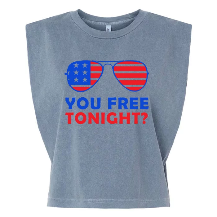 You Free Tonight To Celebrate 4th Of July In Red And Blue Cool Gift Garment-Dyed Women's Muscle Tee