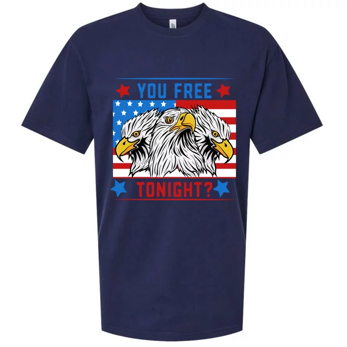 You Free Tonight American Flag Patriotic Eagle 4th July Gift Sueded Cloud Jersey T-Shirt